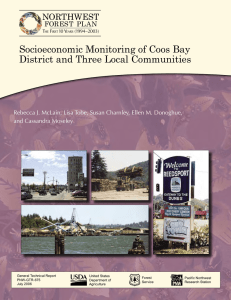 Socioeconomic Monitoring of Coos Bay District and Three Local Communities NorThweST ForeST PLaN