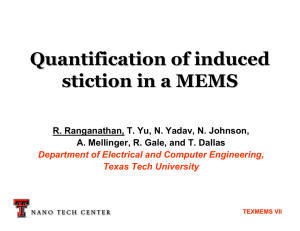 Quantification of induced stiction in a MEMS