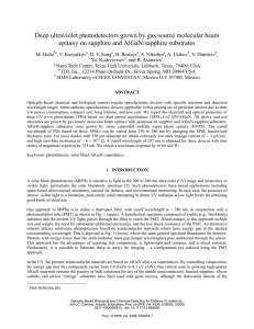 Deep ultraviolet photodetectors grown by gas source molecular beam