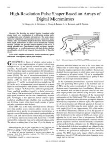 High-Resolution Pulse Shaper Based on Arrays of Digital Micromirrors