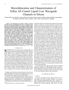 Microfabrication and Characterization of Teflon AF-Coated Liquid Core Waveguide Channels in Silicon