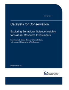 Catalysts for Conservation Exploring Behavioral Science Insights for Natural Resource Investments
