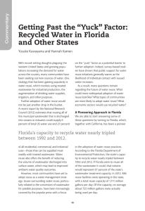 Getting Past the “Yuck” Factor: Recycled Water in Florida and Other States Commentary
