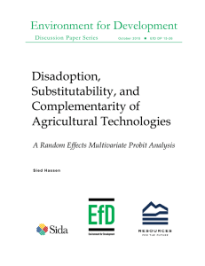 Environment for Development Disadoption, Substitutability, and Complementarity of