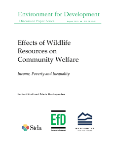 Environment for Development Effects of Wildlife Resources on Community Welfare