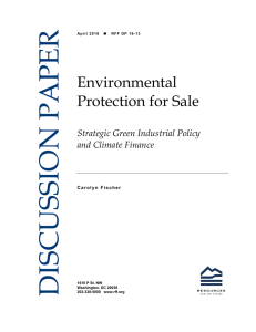 DISCUSSION PAPER Environmental Protection for Sale