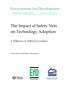 Environment for Development The Impact of Safety Nets on Technology Adoption