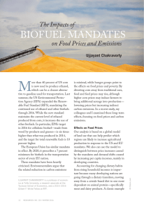 M BIOFUEL MANDATES The Impacts of on Food Prices and Emissions