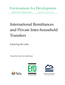 Environment for Development International Remittances and Private Inter-household Transfers