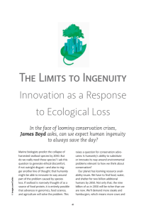 the Limits to ingenuity  Innovation as a Response to Ecological Loss