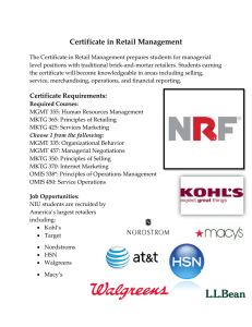 Certificate in Retail Management
