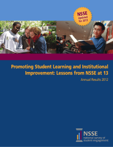 Promoting Student Learning and Institutional Improvement: Lessons from NSSE at 13 NSSE