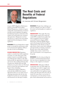 The Real Costs and Benefits of Federal Regulations An Interview with Richard Morgenstern