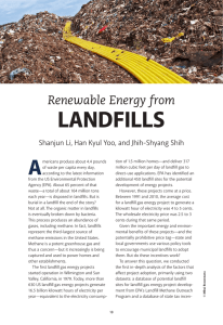 LANDFILLS A Renewable Energy from Shanjun Li, Han Kyul Yoo, and Jhih-Shyang Shih