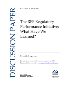 DISCUSSION PAPER The RFF Regulatory Performance Initiative:
