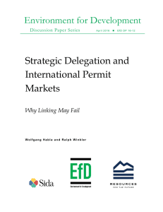 Environment for Development Strategic Delegation and International Permit Markets