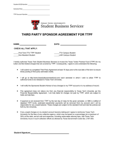 THIRD PARTY SPONSOR AGREEMENT FOR TTPF