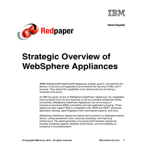 Red paper Strategic Overview of WebSphere Appliances