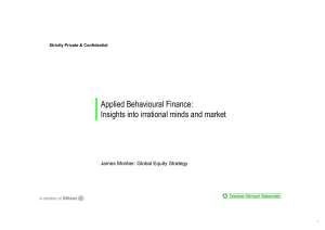 Applied Behavioural Finance: Insights into irrational minds and market