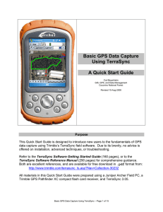 Basic GPS Data Capture Using TerraSync  A Quick Start Guide