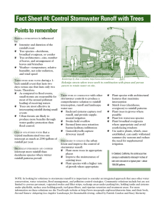 Fact Sheet #4: Control Stormwater Runoff with Trees Points to remember