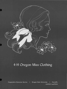 4-H Oregon Miss Clothing Corvallis Cooperative Extension Service Oregon State University
