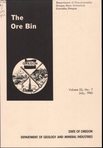 STATE OF OREGON DEPARTMENT OF GEOLOGY AND MINERAL INDUSTRIES July, 1963