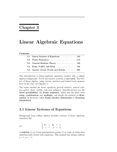 Linear Algebraic Equations Chapter 3 Contents