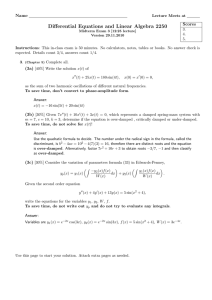 Differential Equations and Linear Algebra 2250 Name Scores