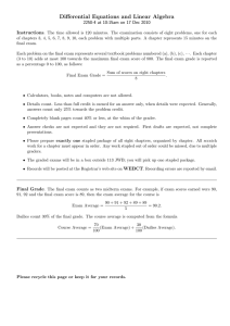 Differential Equations and Linear Algebra Instructions