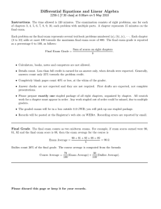 Differential Equations and Linear Algebra Instructions