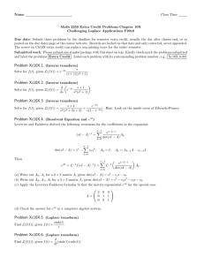 Name Class Time Math 2250 Extra Credit Problems Chapter 10X