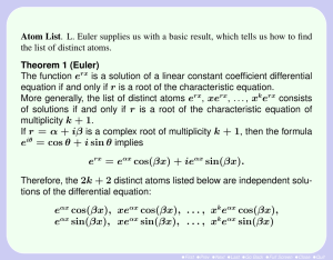 Atom List. L. Euler supplies us with a basic result,... the list of distinct atoms.