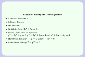 Examples: Solving nth Order Equations • 2y + 5y = 0