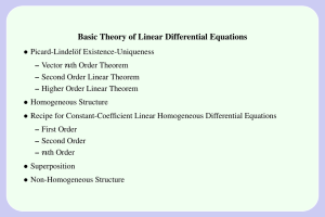 Basic Theory of Linear Differential Equations • n