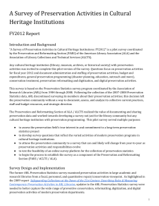 A  Survey  of  Preservation  Activities  in  Cultural Heritage  Institutions FY2012  Report