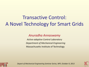 Transactive Control:  Anuradha Annaswamy Active-adaptive Control Laboratory