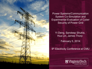 Power Systems/Communication System Co-Simulation and Experimental Evaluation of Cyber Security of Power Grid