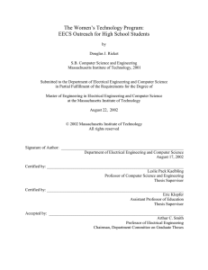 The Women’s Technology Program: EECS Outreach for High School Students