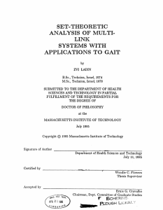 SET-THEORETIC ANALYSIS OF  MULTI- LINK SYSTEMS WITH