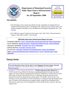 Department of Homeland Security Daily Open Source Infrastructure Report for 28 September 2006