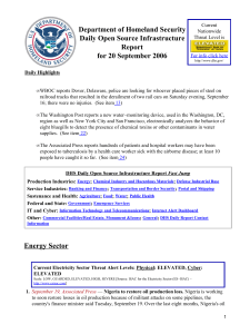 Department of Homeland Security Daily Open Source Infrastructure Report for 20 September 2006