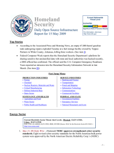 Homeland Security Daily Open Source Infrastructure Report for 15 May 2009