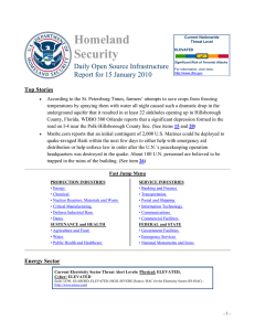 Homeland Security  Daily Open Source Infrastructure