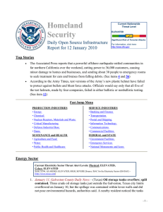 Homeland Security  Daily Open Source Infrastructure