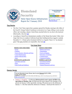 Homeland Security  Daily Open Source Infrastructure