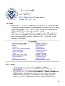 Homeland Security Daily Open Source Infrastructure Report for 4 May 2011