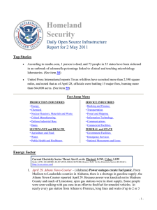 Homeland Security Daily Open Source Infrastructure Report for 2 May 2011