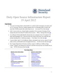 Daily Open Source Infrastructure Report 19 April 2012 Top Stories