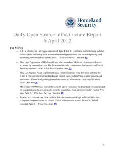 Daily Open Source Infrastructure Report 6 April 2012 Top Stories